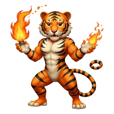 tiger  vintage-circus-performer-spitting-fire full body sticker