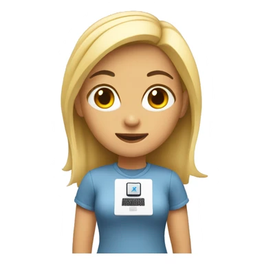 girl with apple pc coding sticker