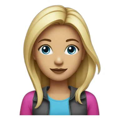 girl designer at the ozone company. The company's corporate colors are blue, fuchsia and white sticker