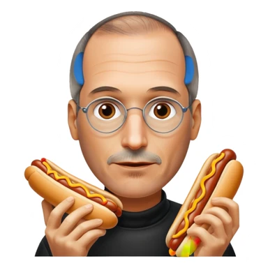 Hotdogs eating Steve Jobs ￼ sticker