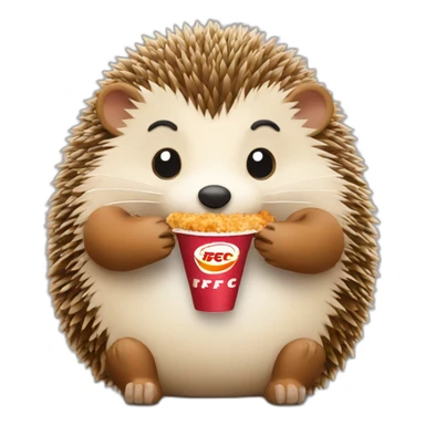 Hedgehog eating KFC sticker