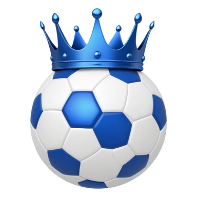 Blue crown on a soccer ball sticker