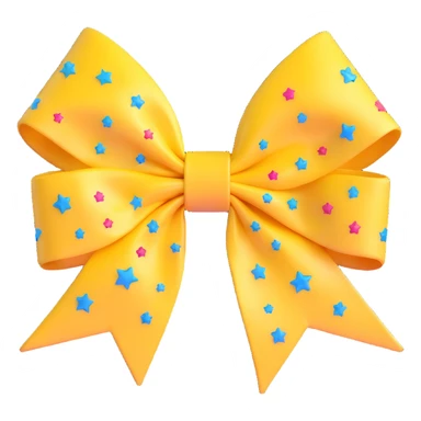 glossy purple bow with star pattern sticker