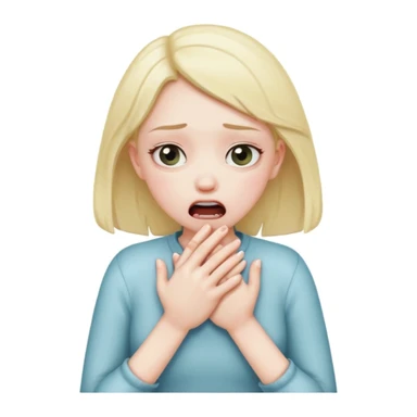 Girl choking self with hands sticker