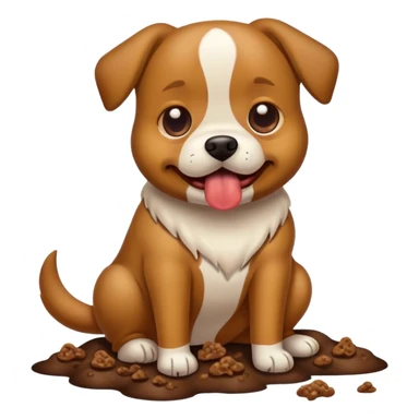 dog eating poop sticker