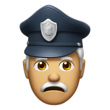old person with police cap a bit angry sticker