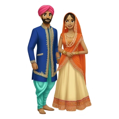 Two punjabi couple sticker