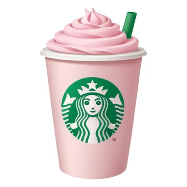 A pastel pink sturbucks coffee sticker
