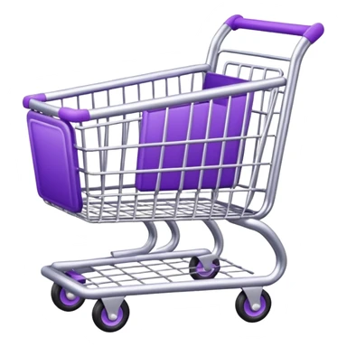 purple and silver shopping cart sticker