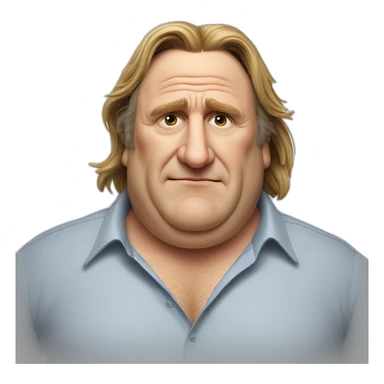 Gérard Depardieu witha a Big belly sticker