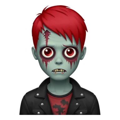 zombie boy emo medium largue hair red  sticker