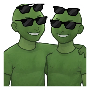 happy moment between two friends sticker