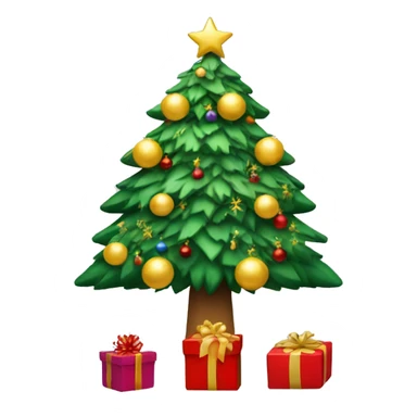 Christmas tree with presents under it sticker