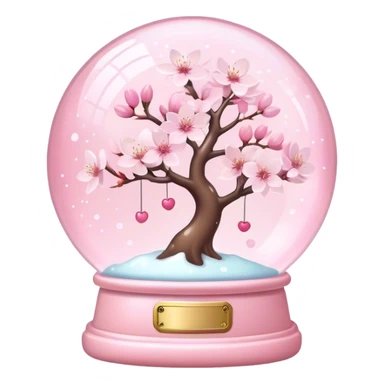 Pastel pink snow globe，Cherry blossom，dream sticker