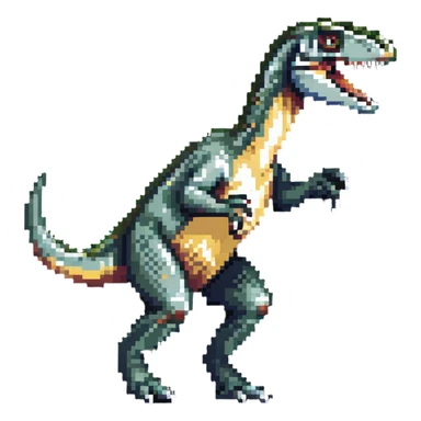 Velociraptor in hunting pose, prehistoric dinosaur sticker
