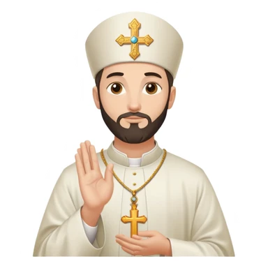 An Orthodox priest blesses with his hand sticker