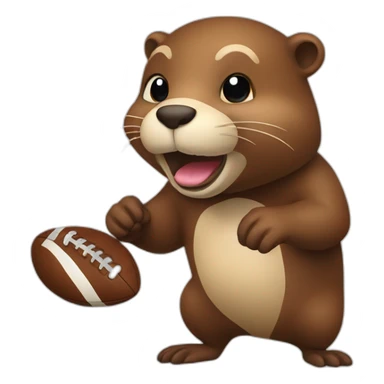 beaver throwing a football sticker