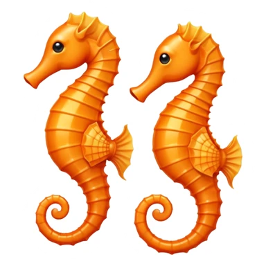 Orange seahorse sticker