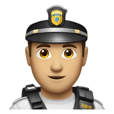 Handsome brunette security guard sticker