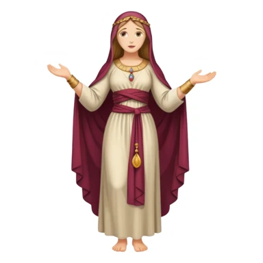 fullbody Mary Magdalene, buxom and fit figure, wearing ancient dress sticker