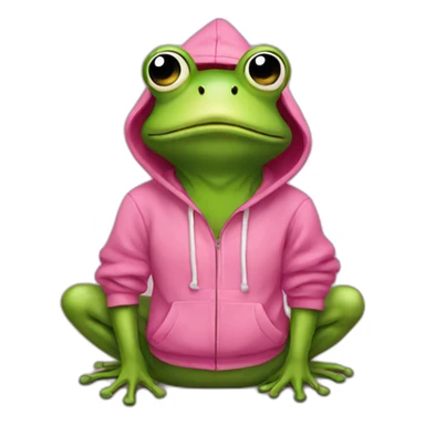 Frog with pink hoodie sticker