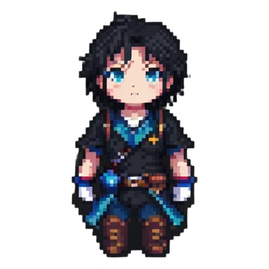 Magic anime game with magical elements and anime character sticker