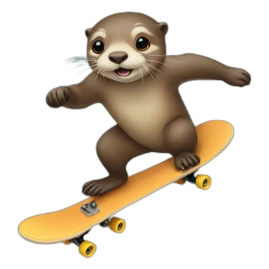 Otters skateboarding sticker
