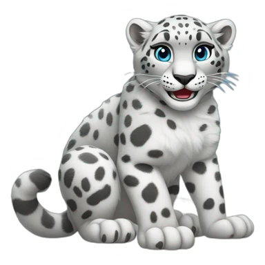snow leopard + snow leopard shaking paws sticker