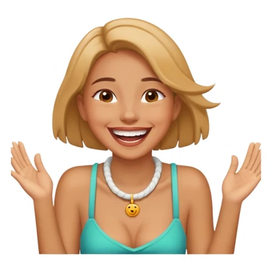 Girl with hands around her neck laughing sticker