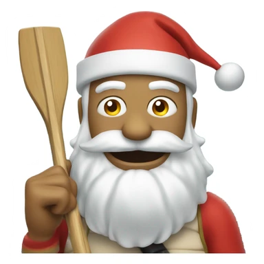 Coastal rowing santa with an oar sticker