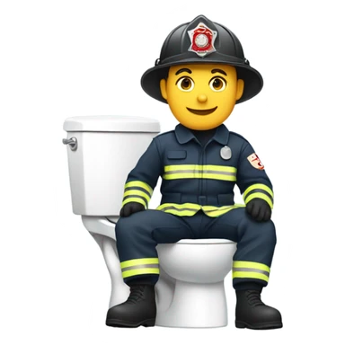 Fireman sitting on the toilet sticker
