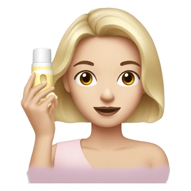 white girl applying cream on face sticker