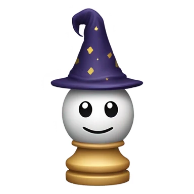 a pawn with a wizard hat sticker