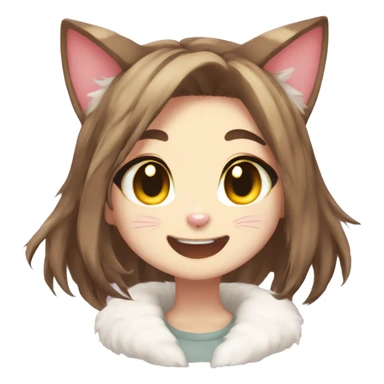 fursona heart eyes cat girl cute laughing anime sticker