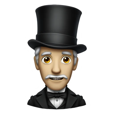 Scary, tall, Victorian man with top hat sticker