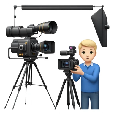 filming in studio with big camers and setup sticker