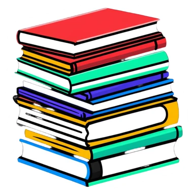 stack of books sticker