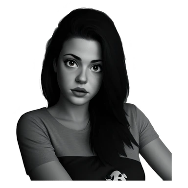 monochrome portrait of a girl sticker