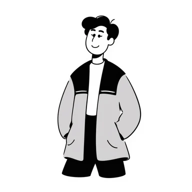 Korean man with charming smile and contemporary style sticker