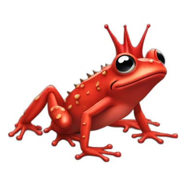 Red frog with spikes sticker