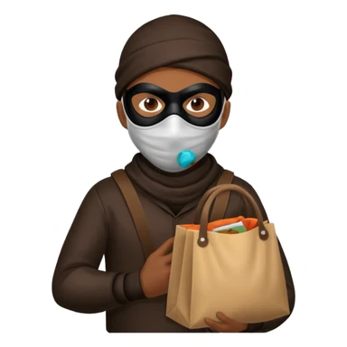 A robber with a bag sticker