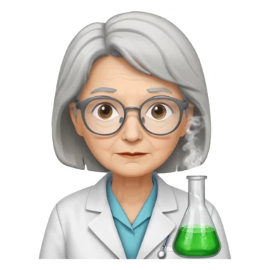 scientist professor old woman sticker
