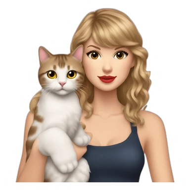 Taylor swift with a cat in hand sticker