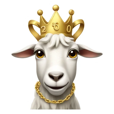 Goat with a crown, with a 100 chain, holding money  sticker