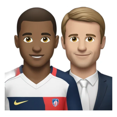 Macron and kylian Mbapé sticker