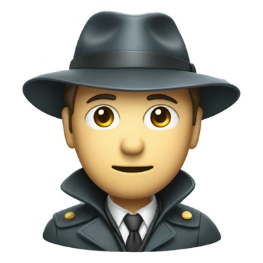 a man in a detective suit, in a raincoat, with a hat and a magnifying glass in his hands. White skin sticker