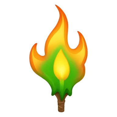 antorcha de fuego verde sticker