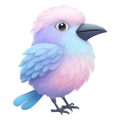 Cotton candy colored bird sticker