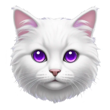 Fluffy White cat with purple eyes sticker