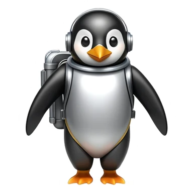 penguin with a jetpack sticker